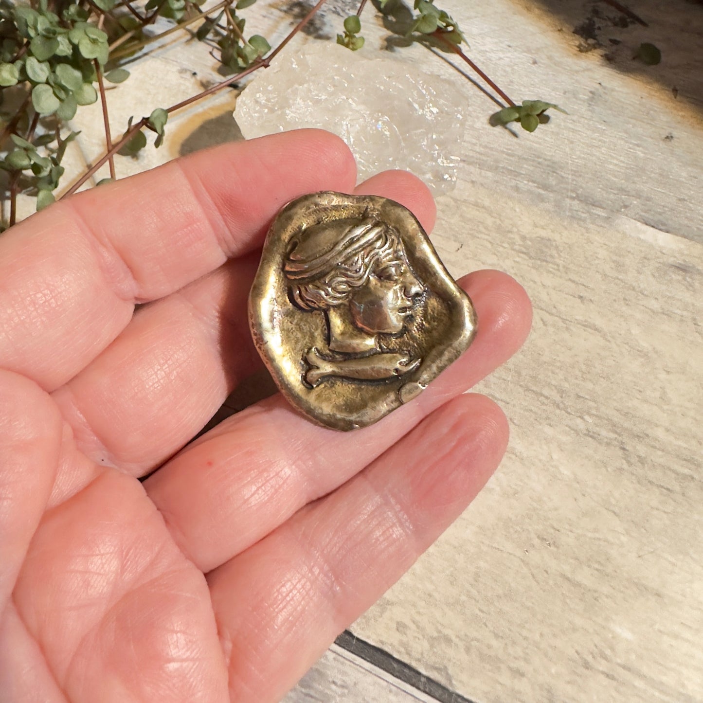 Vintage Sterling Silver Greek Roman Pin Pendant