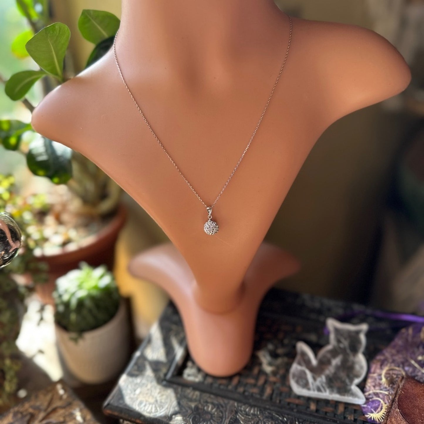 CZ Fireball Sterling Silver Necklace