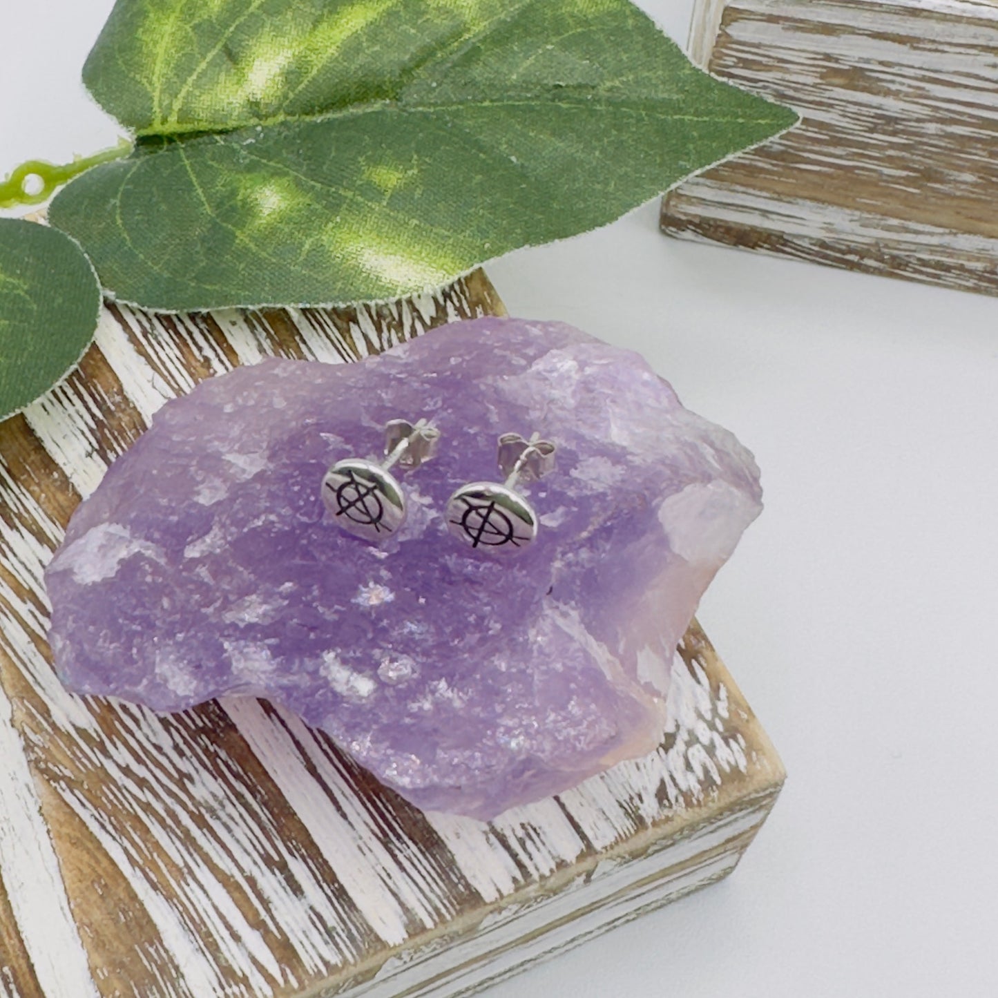 Punk Rock Anarchy Logo Sterling Silver Stud Earrings