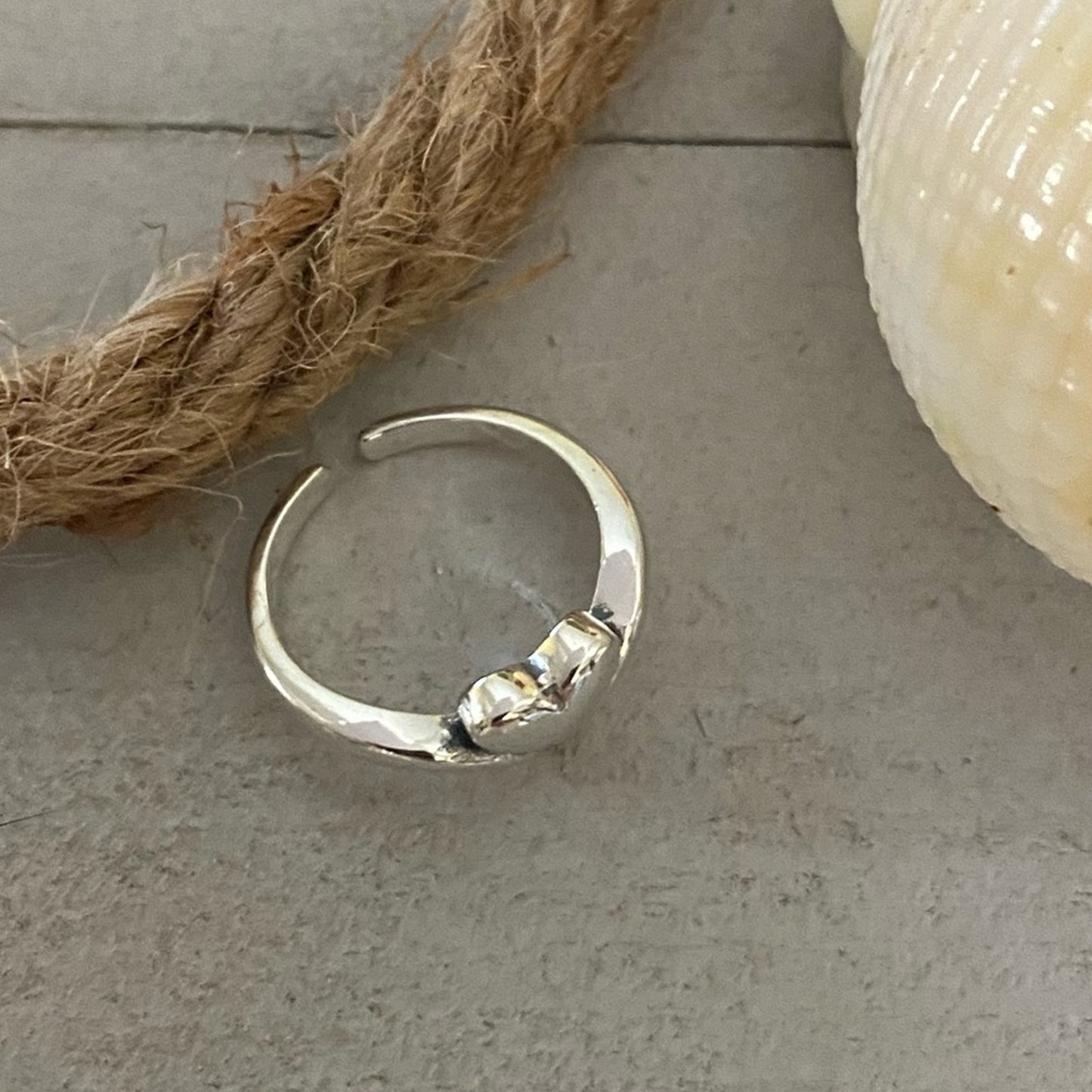 Sterling Silver Heart Toe Ring Midi Ring