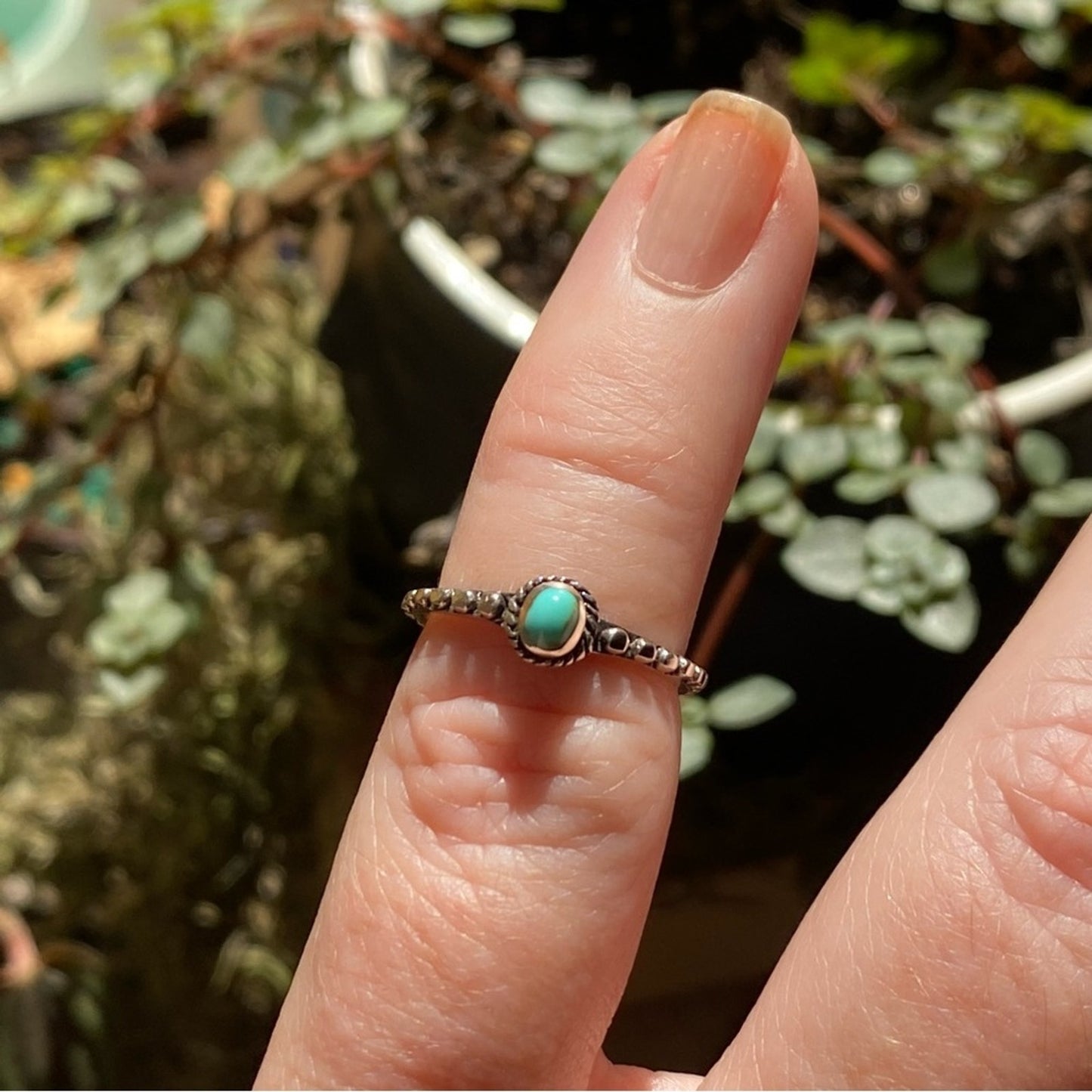 Sterling Silver Bali Style Turquoise Toe Ring Adjustable