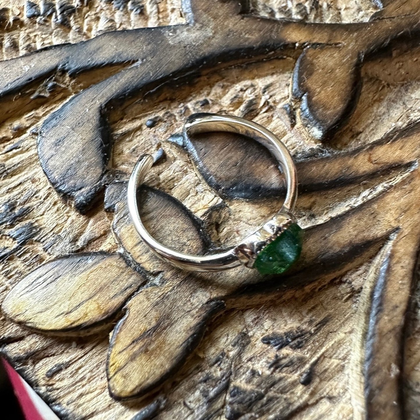 Emerald CZ Heart Toe Ring