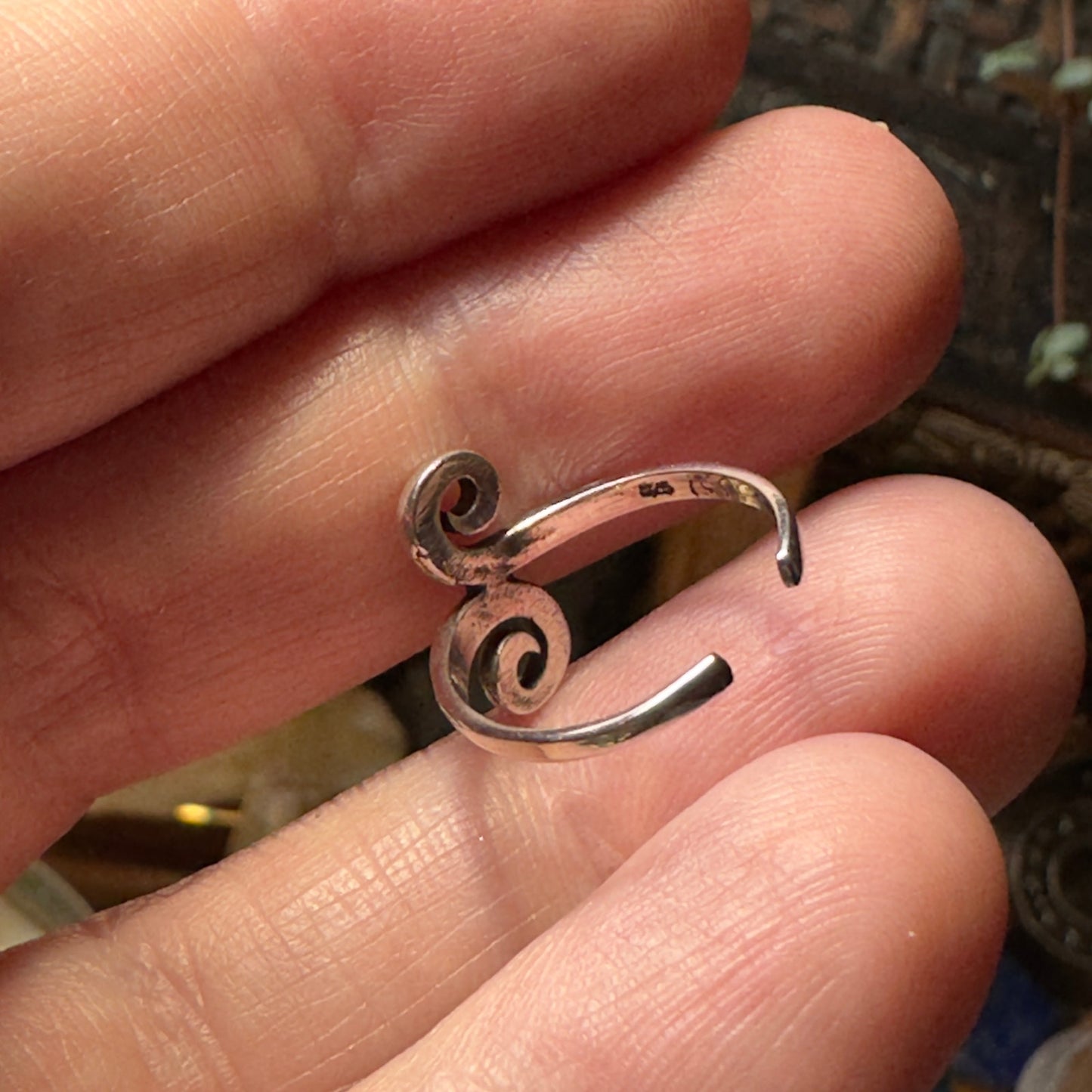 Sterling Silver Double Twirl Toe Ring