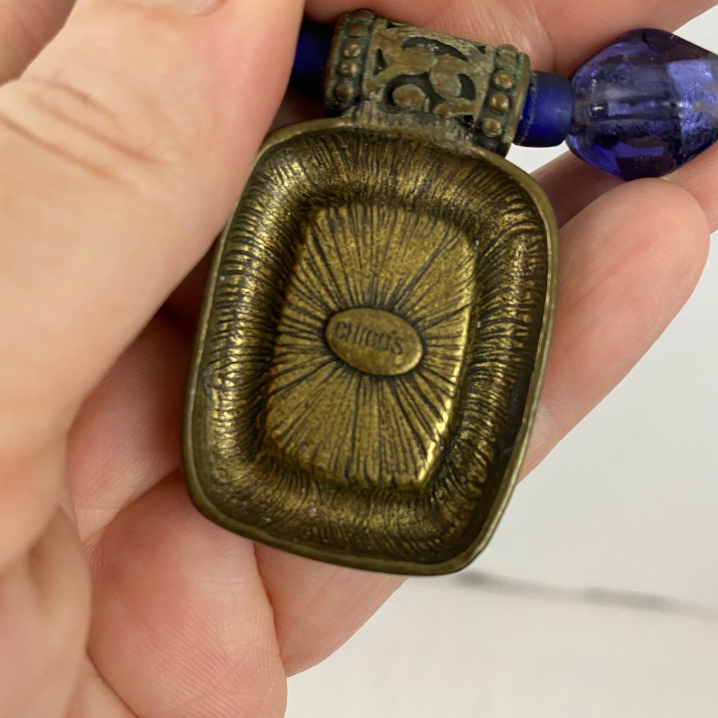 Vintage Chico’s Glass Leather Cuff Choker Necklace