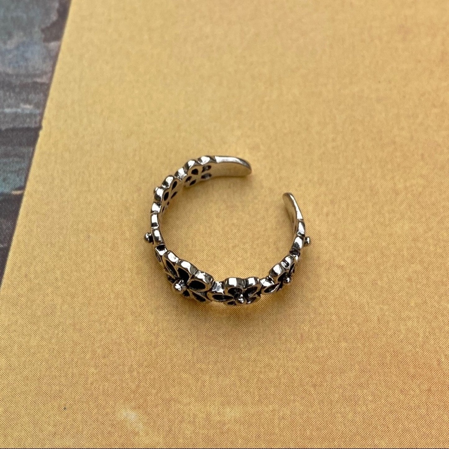 Sterling Silver Flower Toe Ring