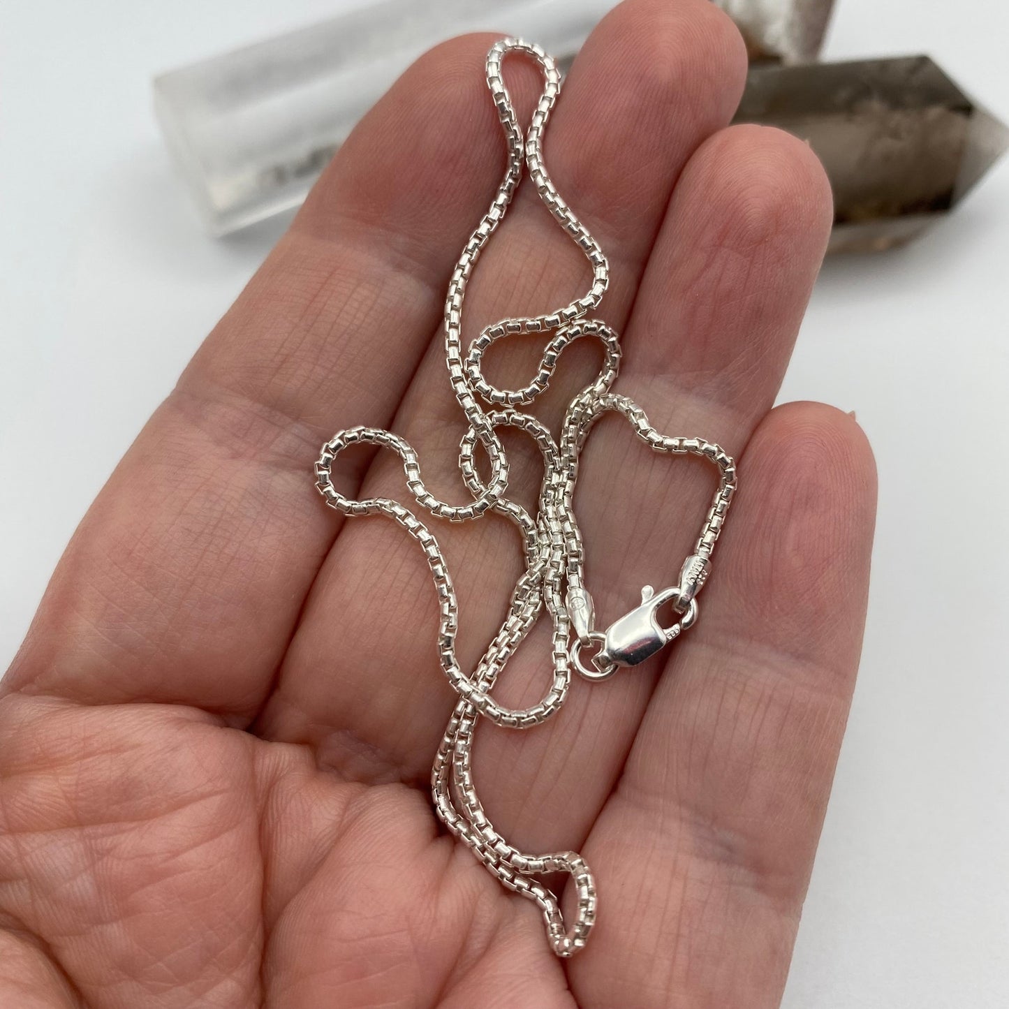 Sterling Silver Round Italian Box Chain 16"