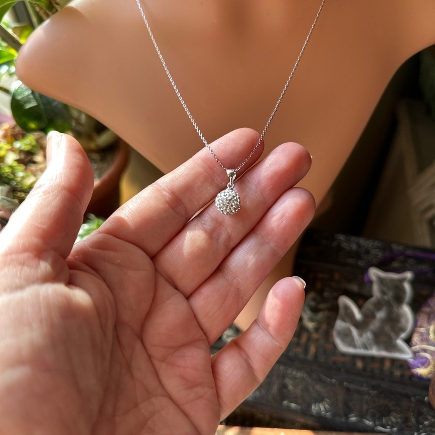 CZ Fireball Sterling Silver Necklace