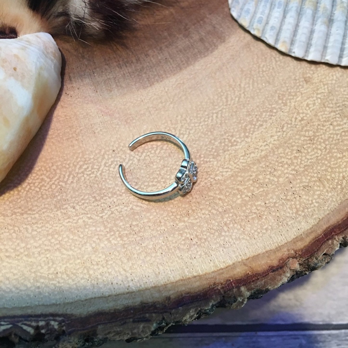 Sterling Silver Butterfly CZ Toe Ring Midi Ring