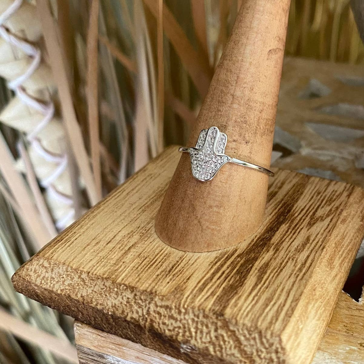 Hams Micro Pave CZ 14K Sterling Silver Ring