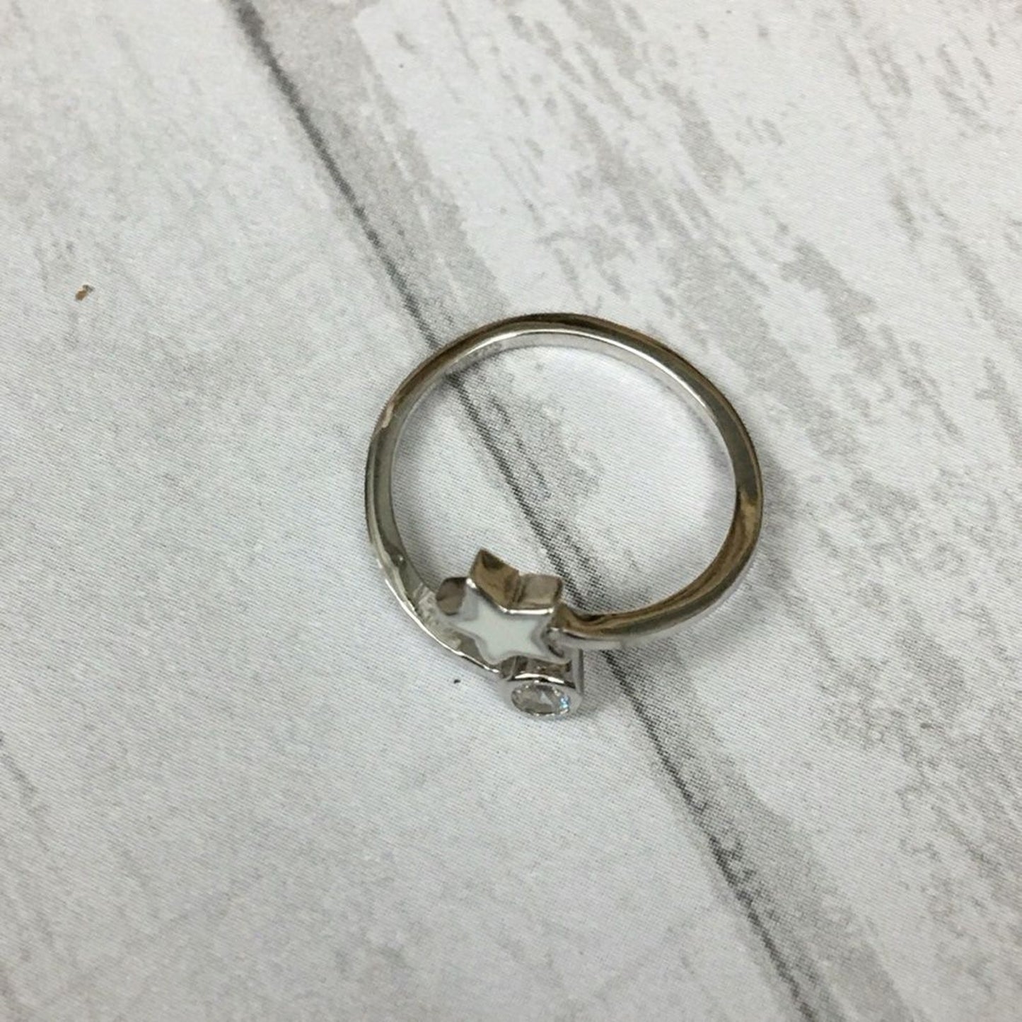 Sterling Silver White Star Cz Toe Ring