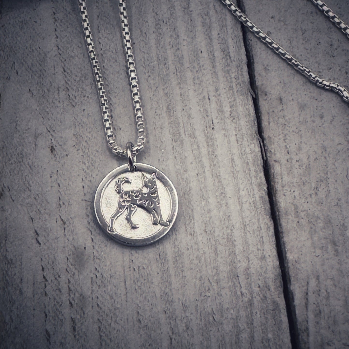 Chinese Zodiac Dog Pendant Necklace Sterling Silver