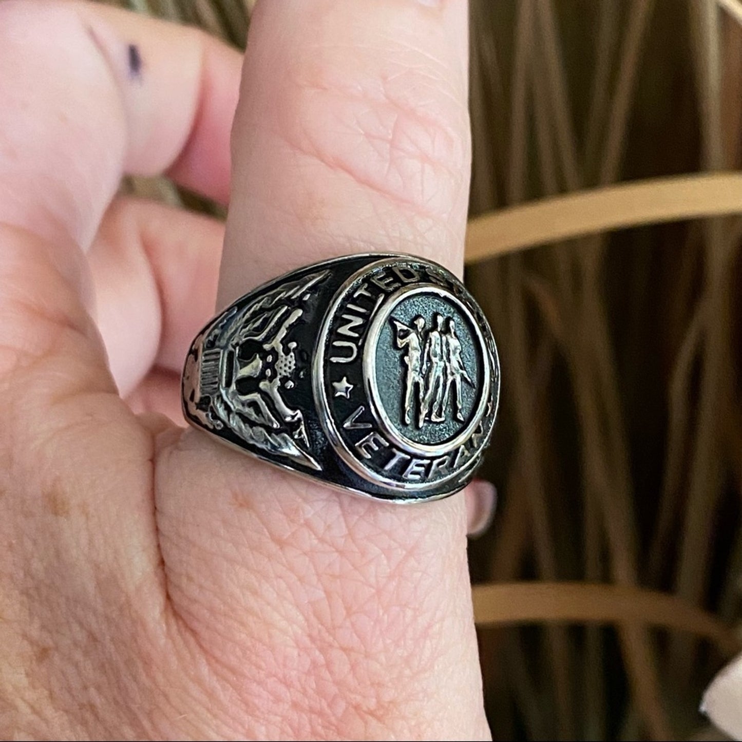 United States Veterans Stainless Steel Ring
