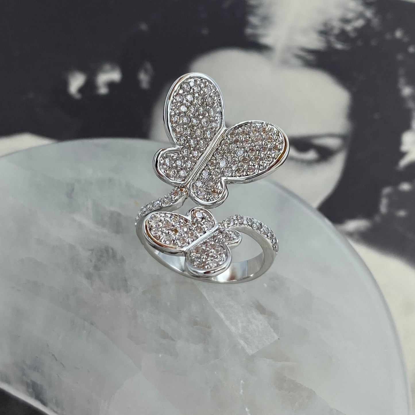 Butterly CZ Statement Ring
