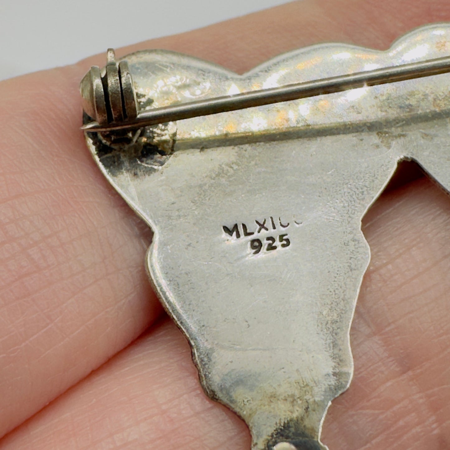 Vintage Best Friends Sterling Silver Mexican Pin