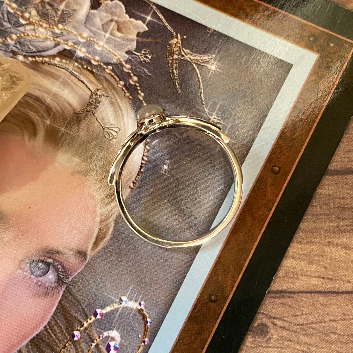 Moonstone Bat Solid Sterling Silver Gemstone Ring