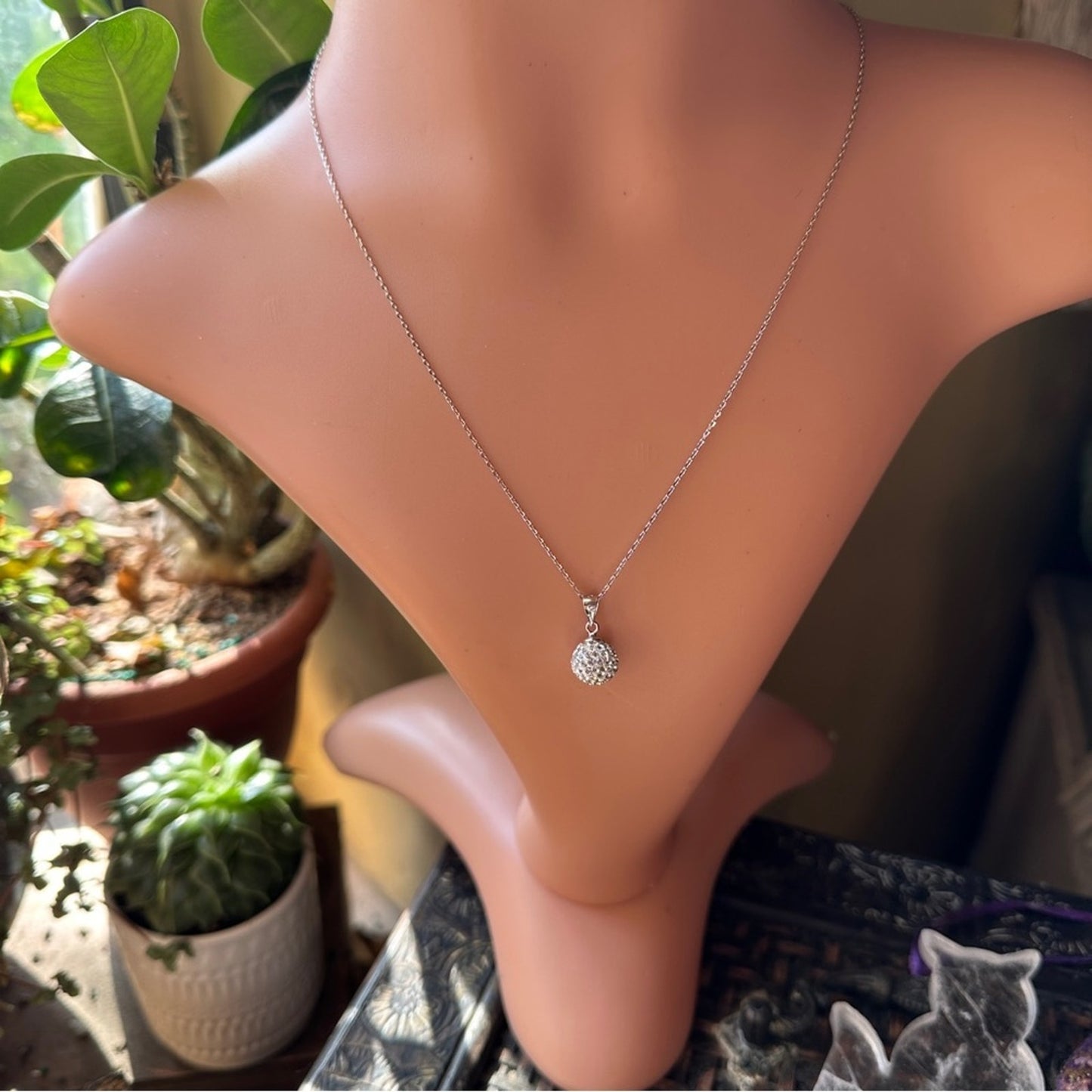 CZ Fireball Sterling Silver Necklace