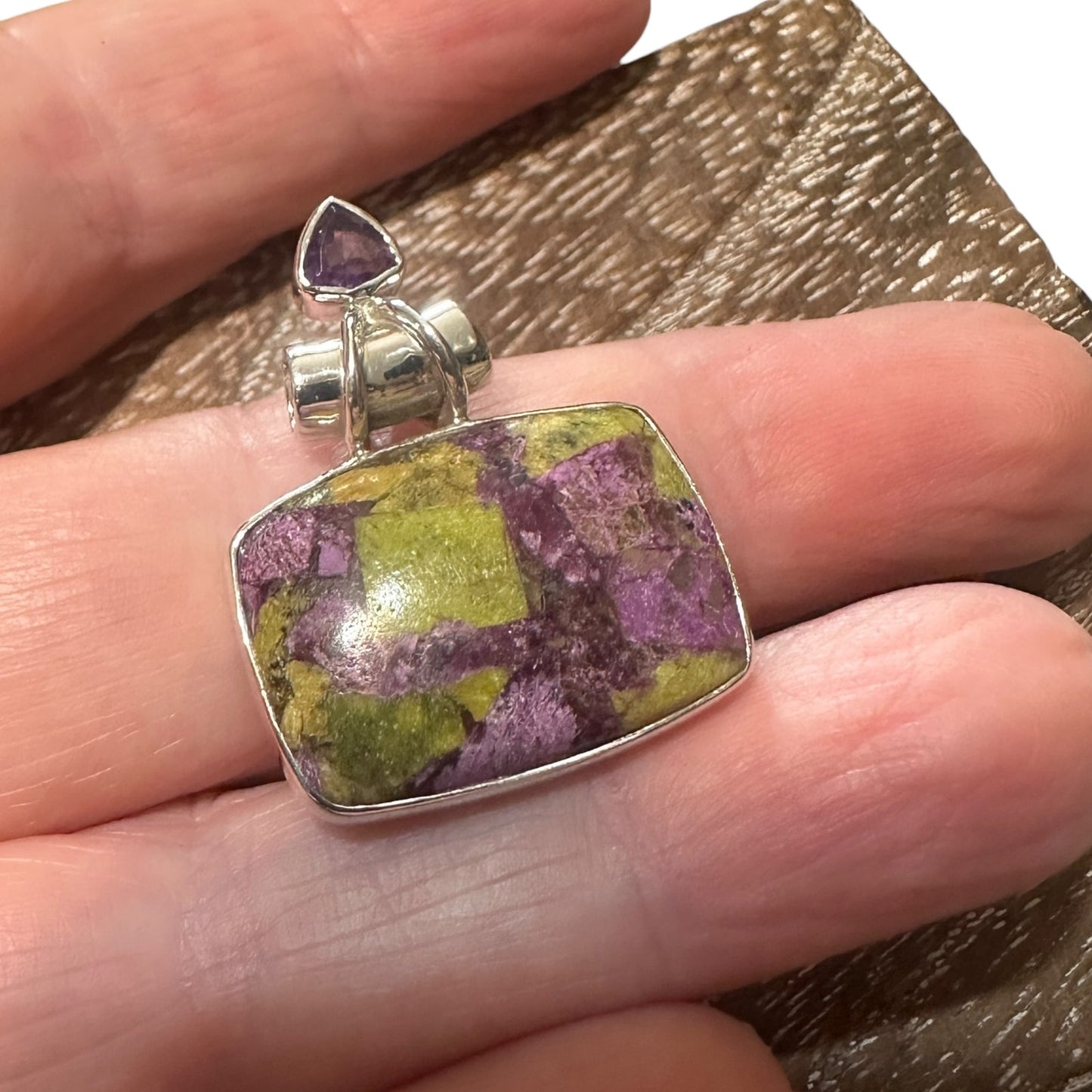 925 Sterling Silver Atlantis & Amethyst Pendant-Natural Gemstone