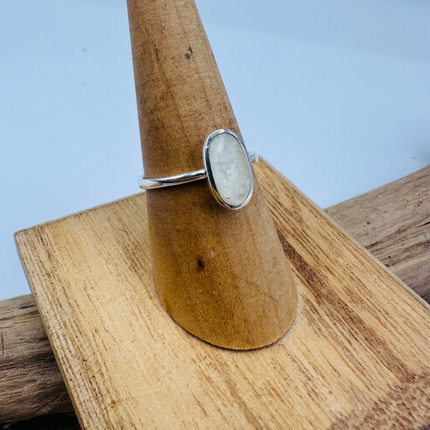 Moonstone Oval Minimalist Gemstone Ring