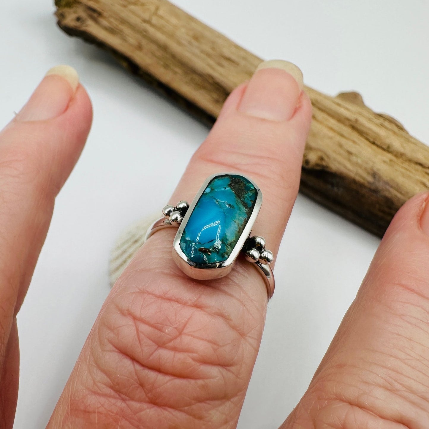 Sterling Silver Turquoise Statement Ring-Vintage Inspired Boho Jewelry