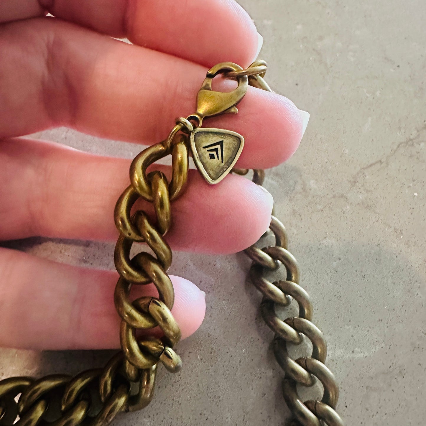 Silpada Crystal Bead Brass Chain Statement Necklace with Pyrite