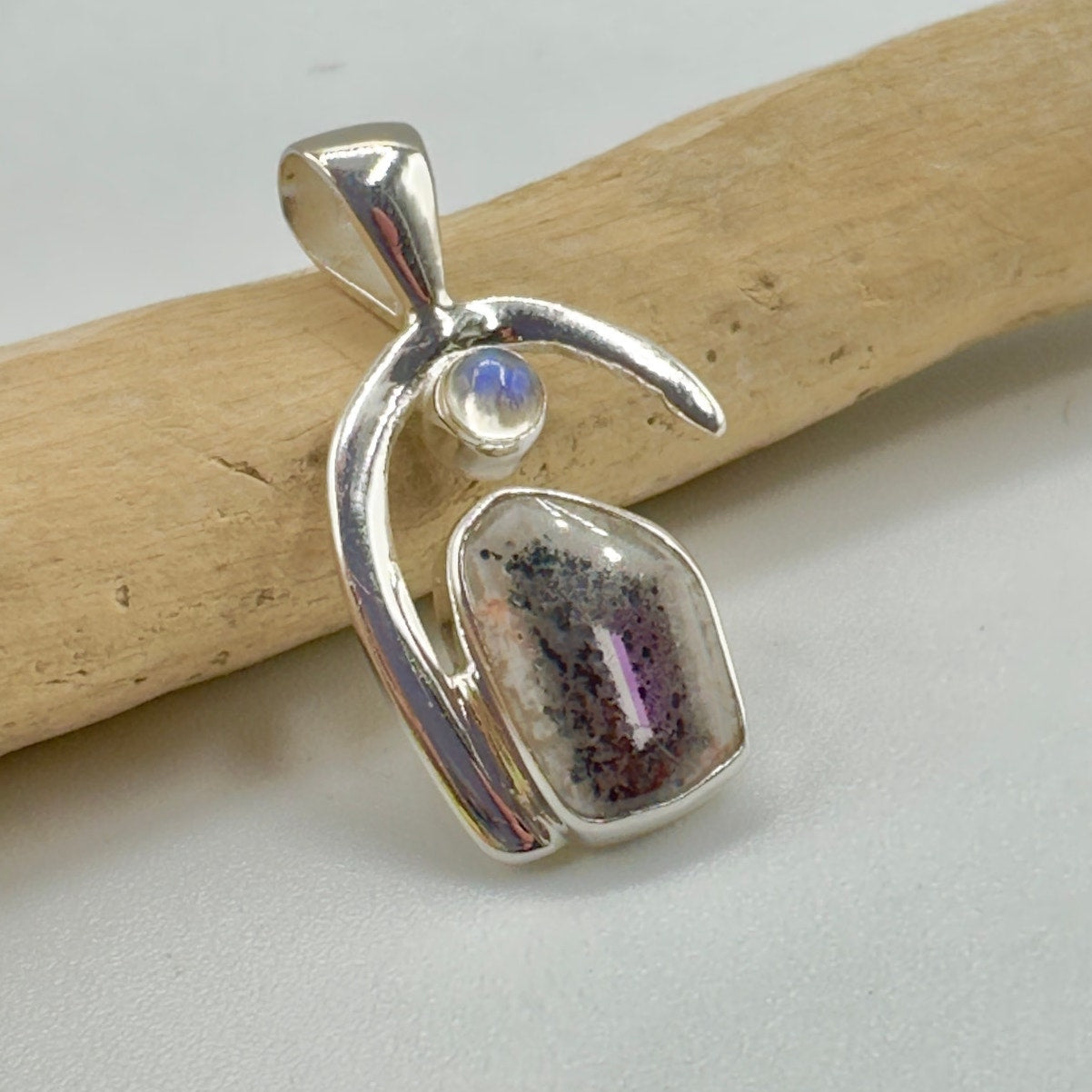 Super Amethyst & Moonstone Sterling Silver Pendant
