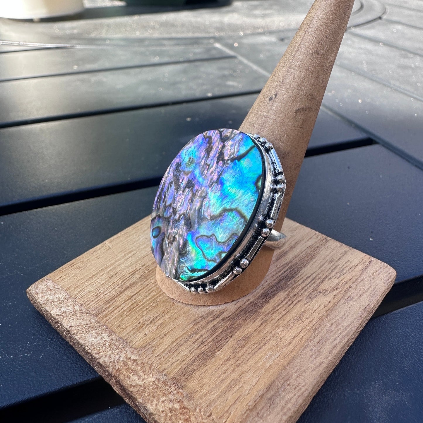 Abalone Sterling Silver Plated Ring