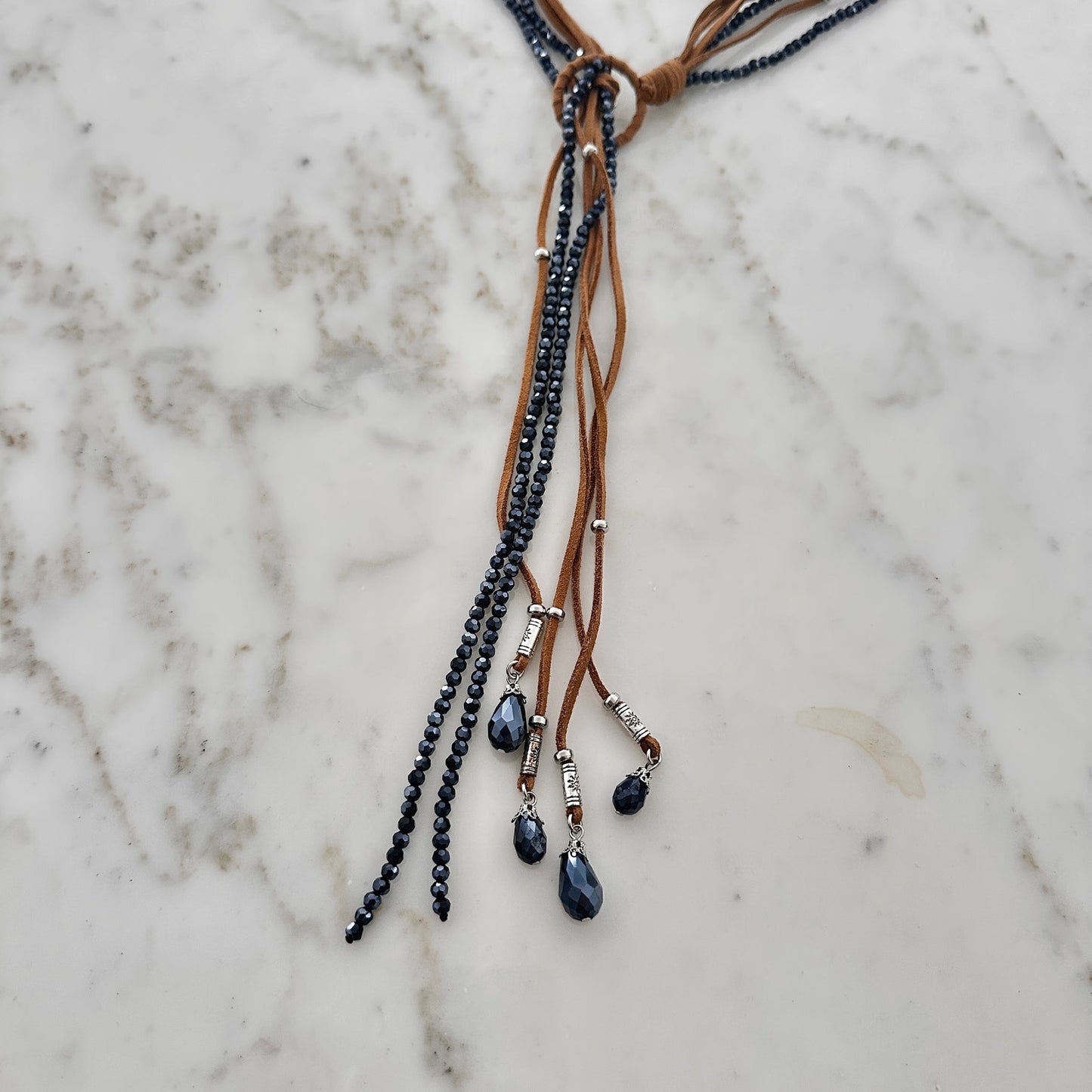 Chico’s Multi-Strand Beaded Lariat Necklace-Boho