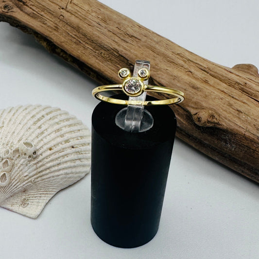 CZ Gold Plated Sterling Silver Micky Mouse Ring, Mouse Ring