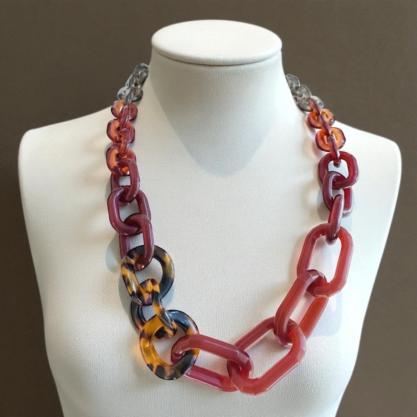 Banana Republic Multi-Tone Lucite Chain-Link Statement Necklace
