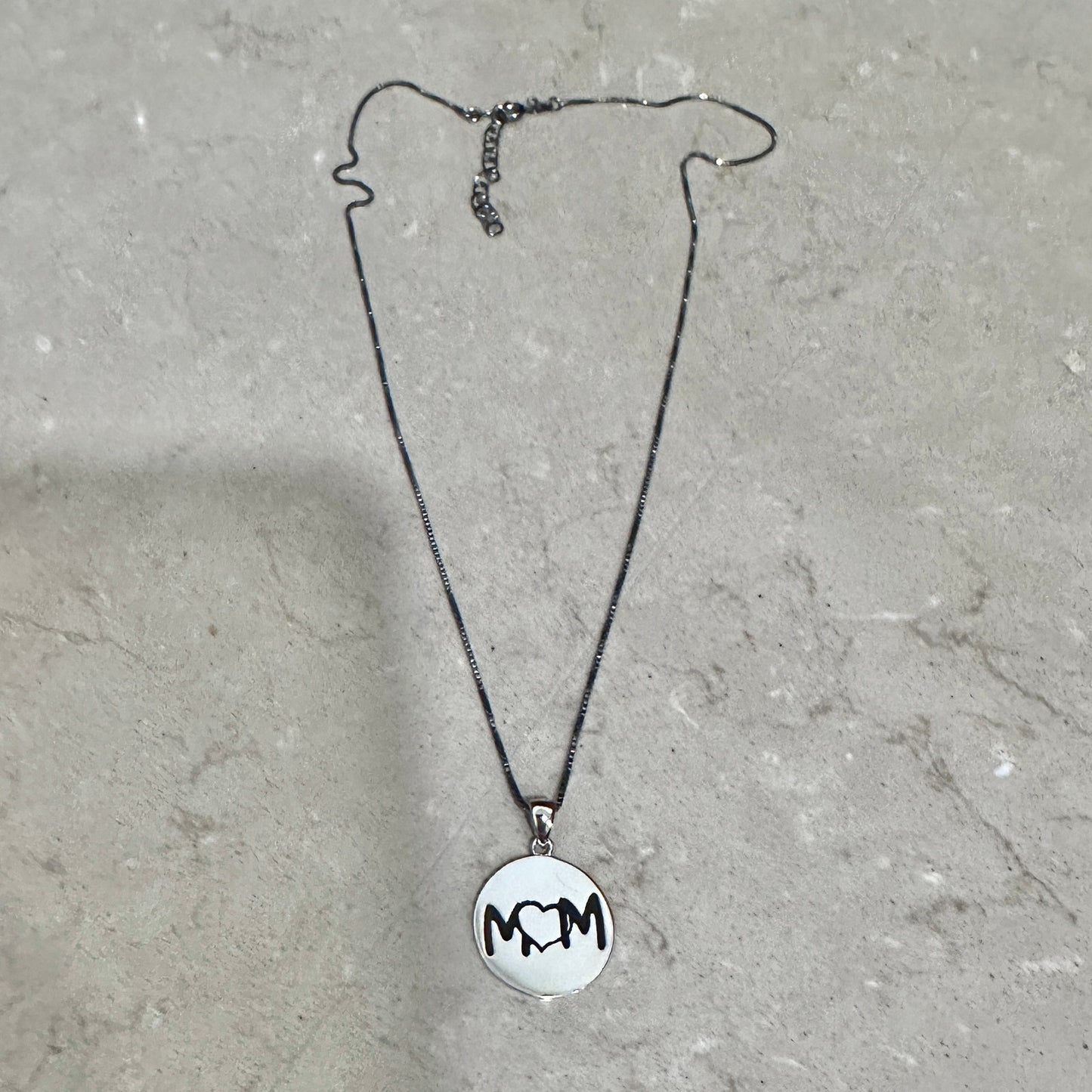 Sterling Silver "Im so glad you're my mom" Necklace-Rhodium Plated Chain