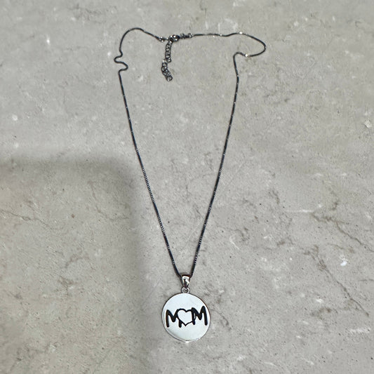 Sterling Silver "Im so glad you're my mom" Necklace-Rhodium Plated Chain