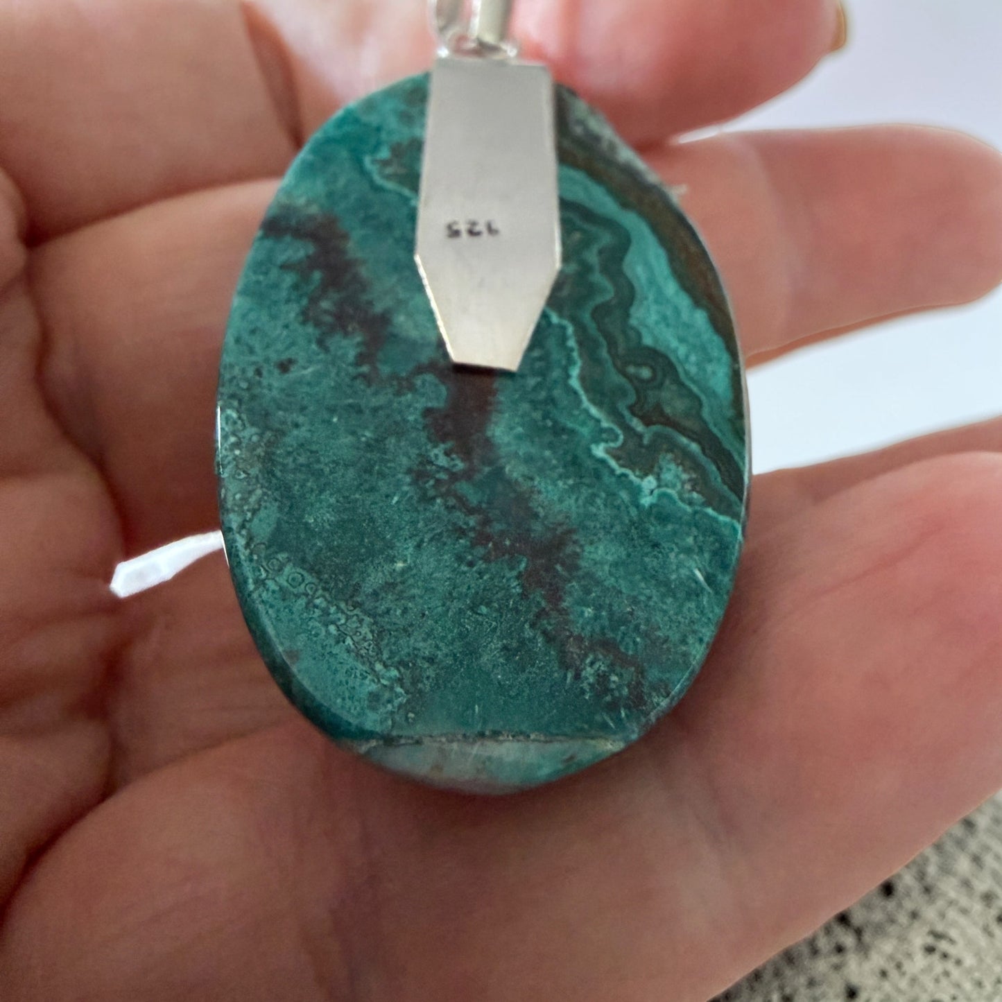 Fairy Laguna Lace Agate Sterling Silver Overlay Pendant Mexico