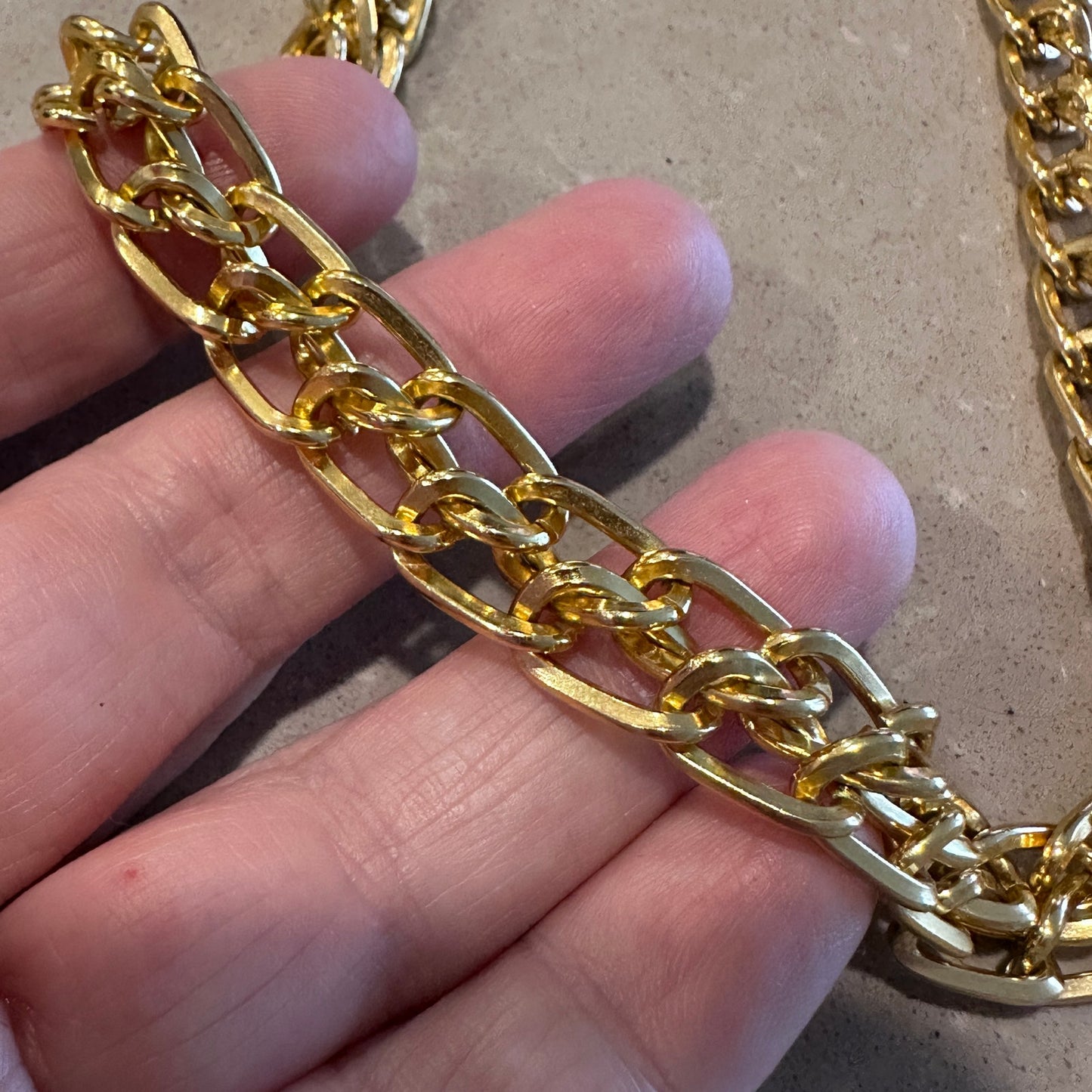 Chunky Gold-Tone Chain Link Necklace & Bracelet Set