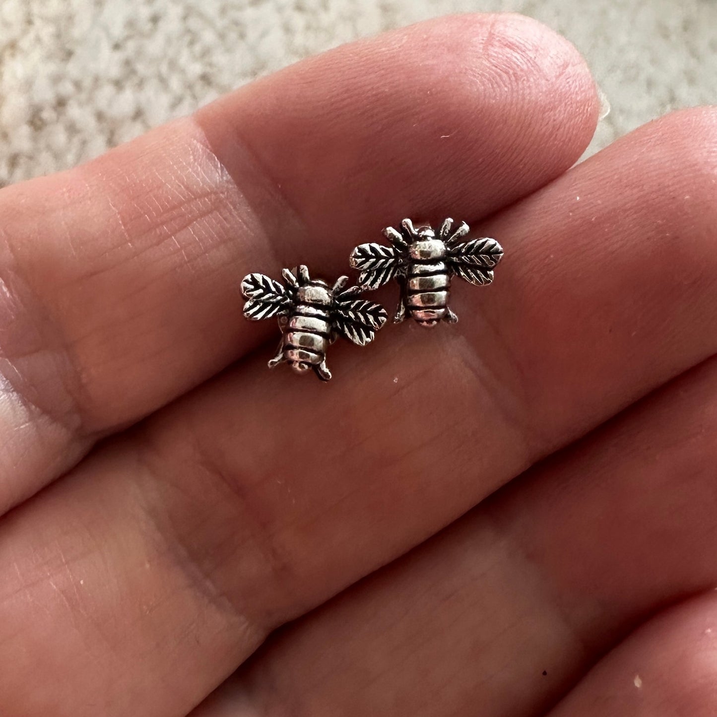 Bumble Bee Sterling Silver Stud Earrings