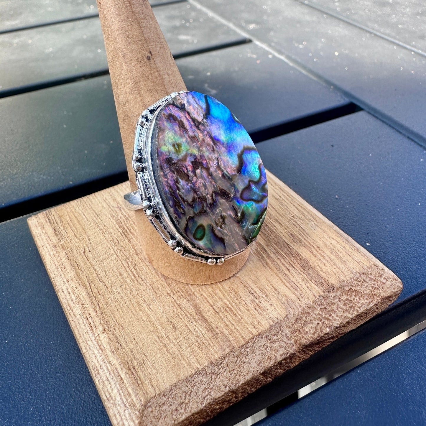 Abalone Sterling Silver Plated Ring