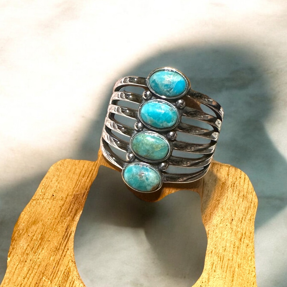 Sterling Silver Genuine Turquoise Ring, Boho Ring, Statement Ring, Silver Rings