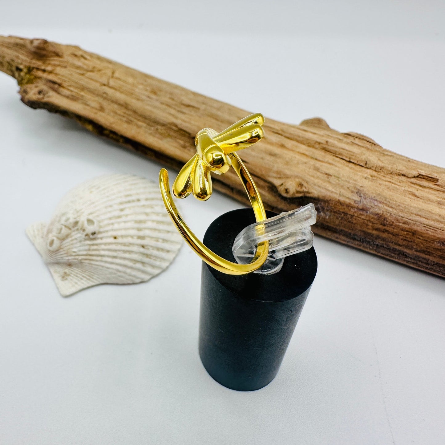 Gold Dragonfly Sterling Silver Ring