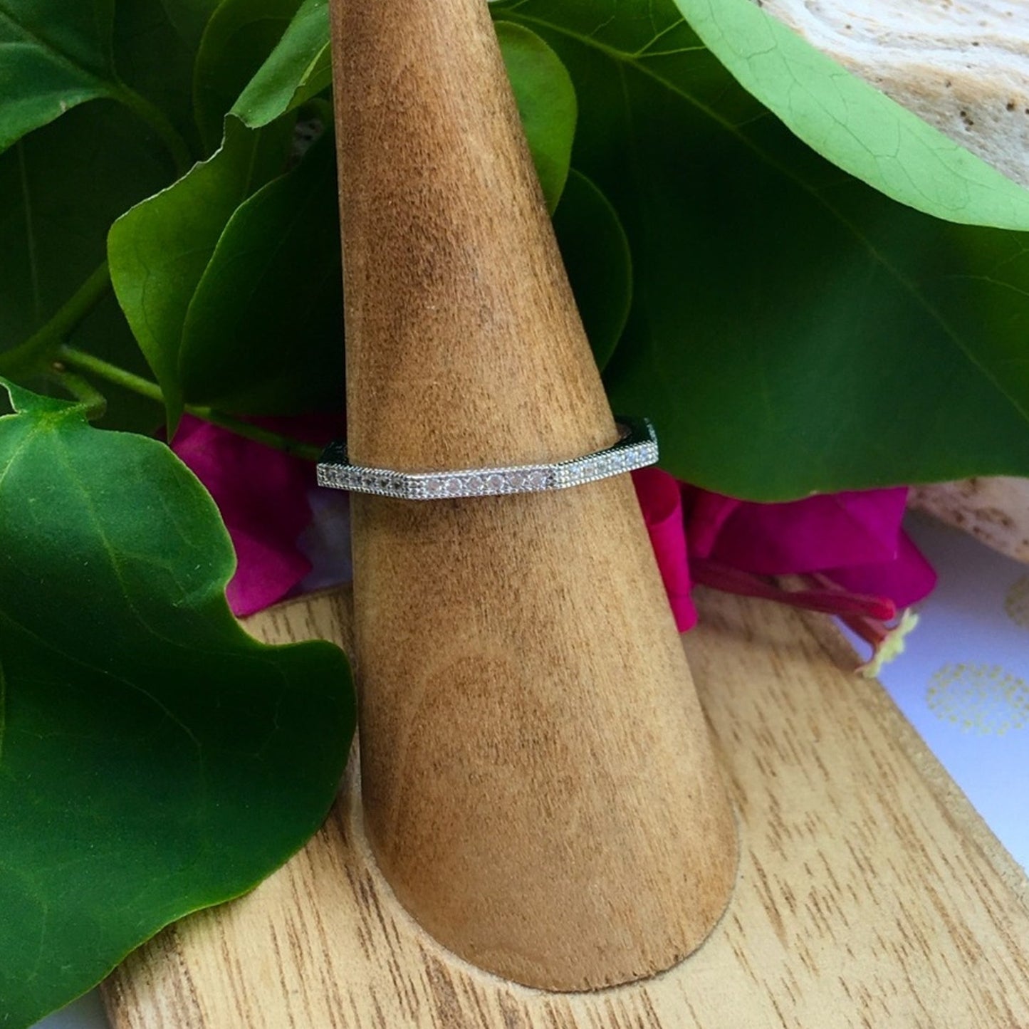 Sterling Silver Octagon CZ Ring