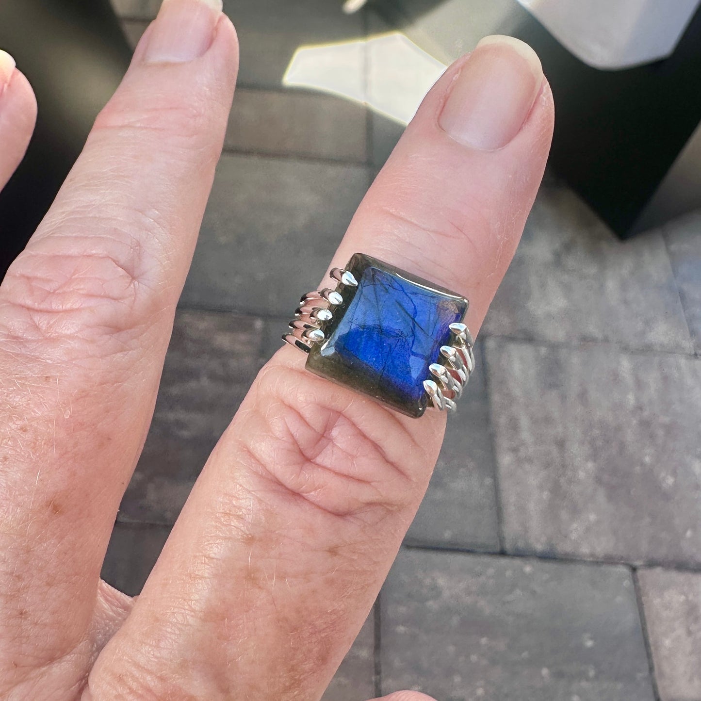 Labradorite Madagascar Sterling Silver Ring Size 8