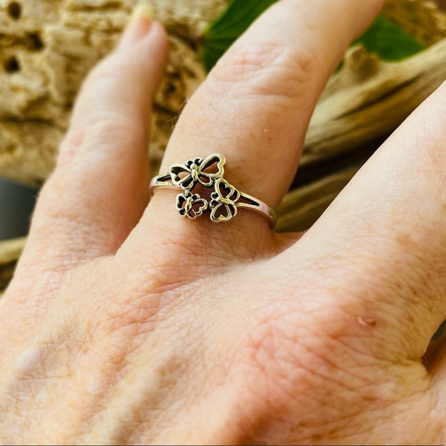 Sterling Silver Butterfly Mini Ring, Minimalist Ring, Butterfly Rings