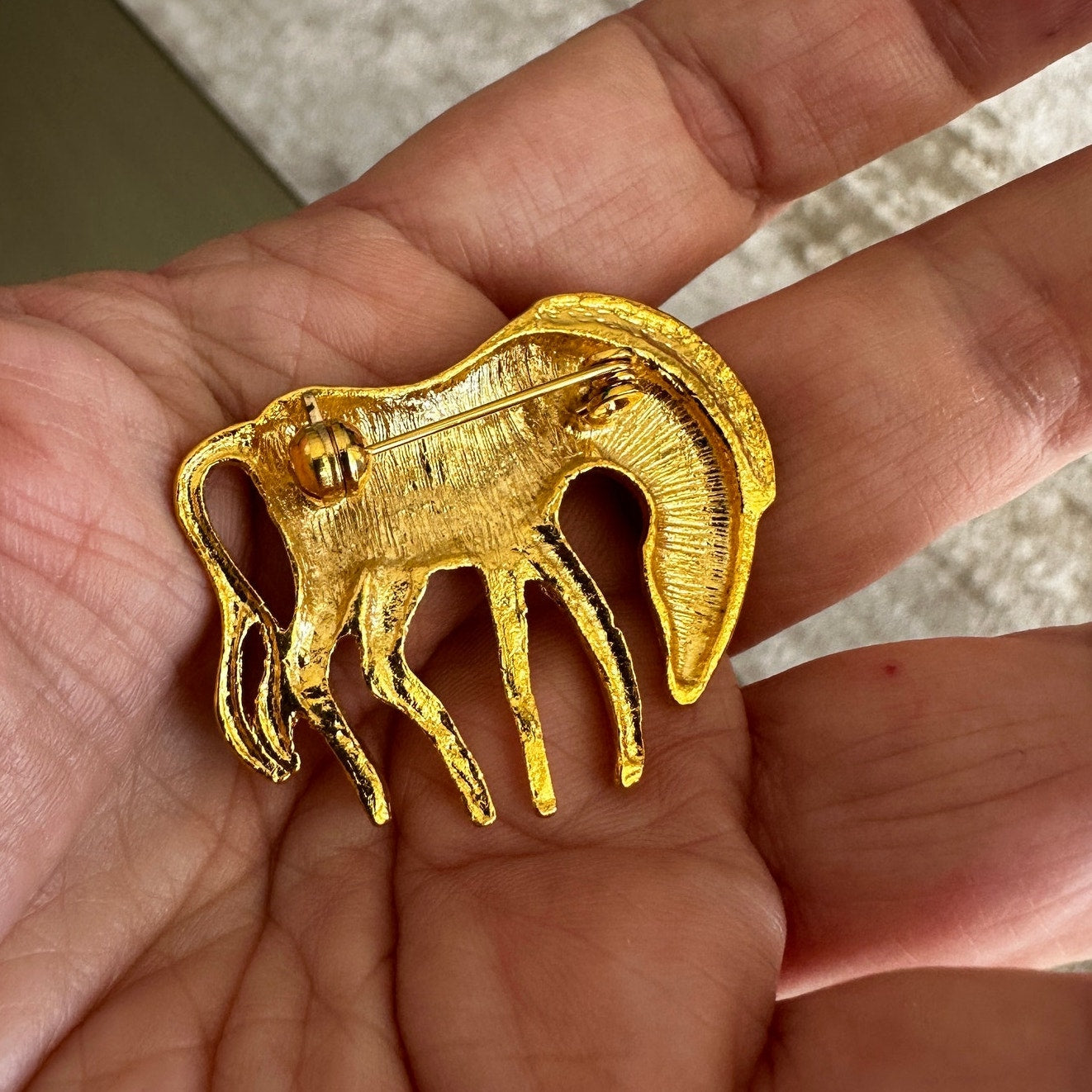 Vintage Gold Zebra Brooch