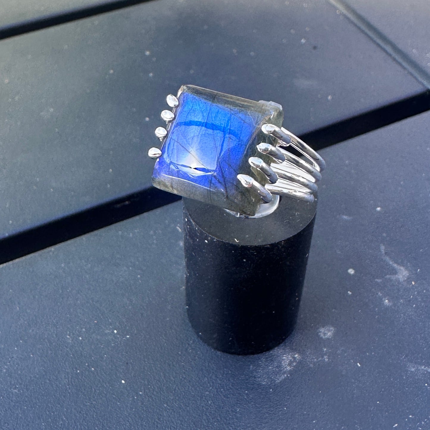 Labradorite Madagascar Sterling Silver Ring Size 8