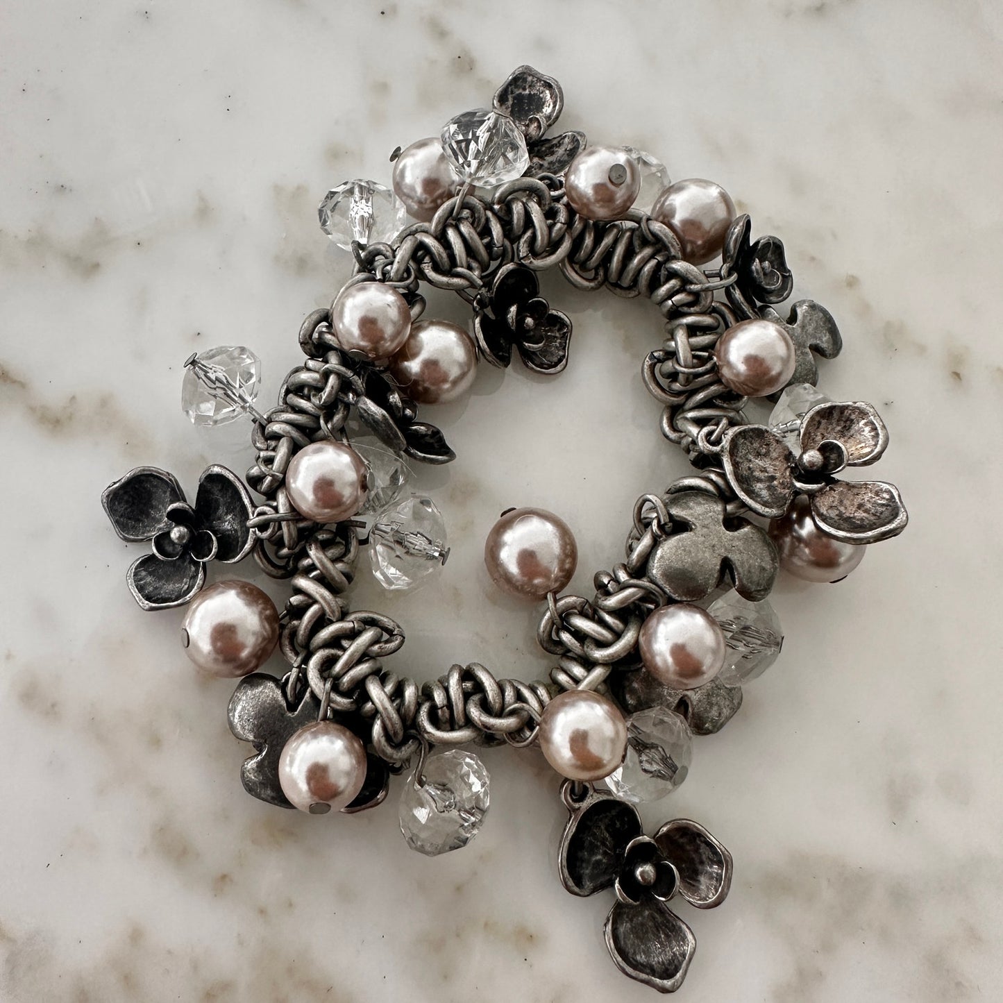Chico’s Charm Bracelet – Mixed Metal with Beads & Crystals