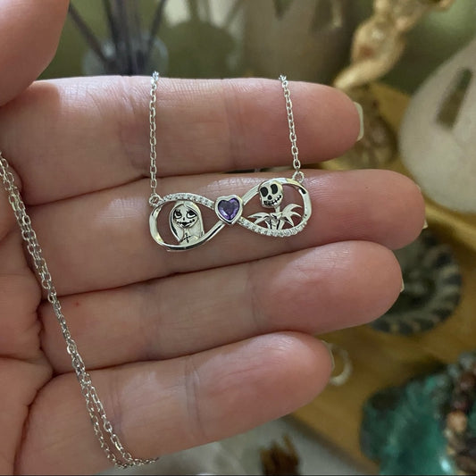 Night Before Christmas Jack And Sally Sterling Silver Necklace