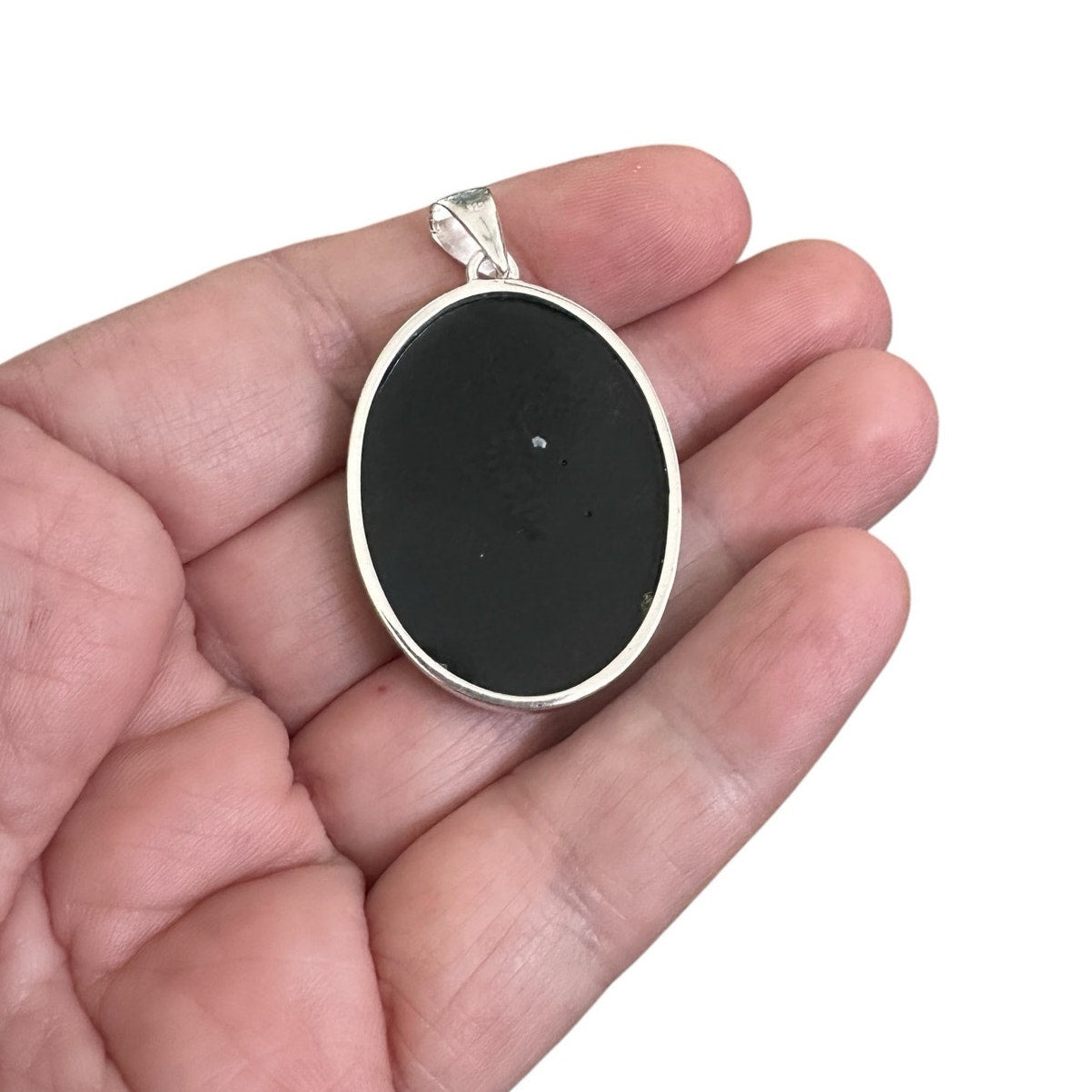 Sterling Silver Victorian-Style Blue & White Cameo Pendant