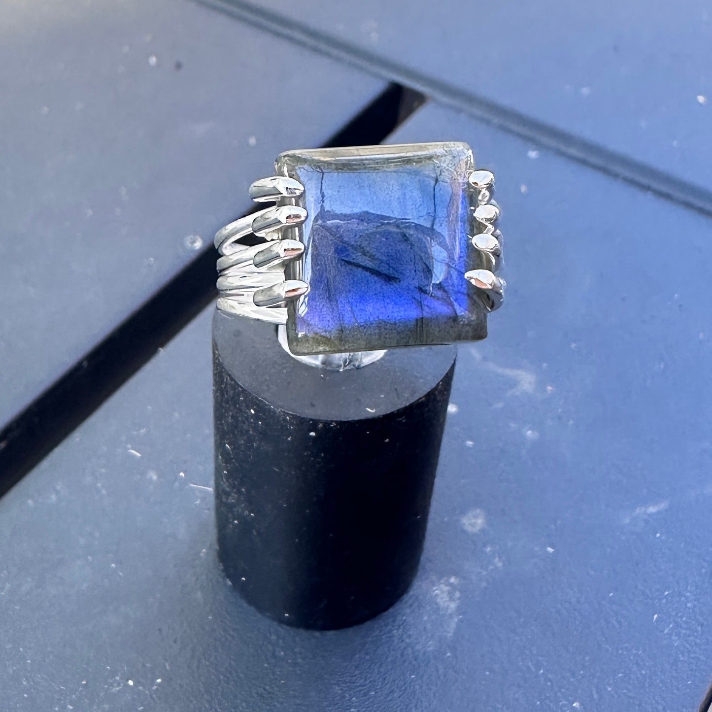 Labradorite Madagascar Sterling Silver Ring Size 8