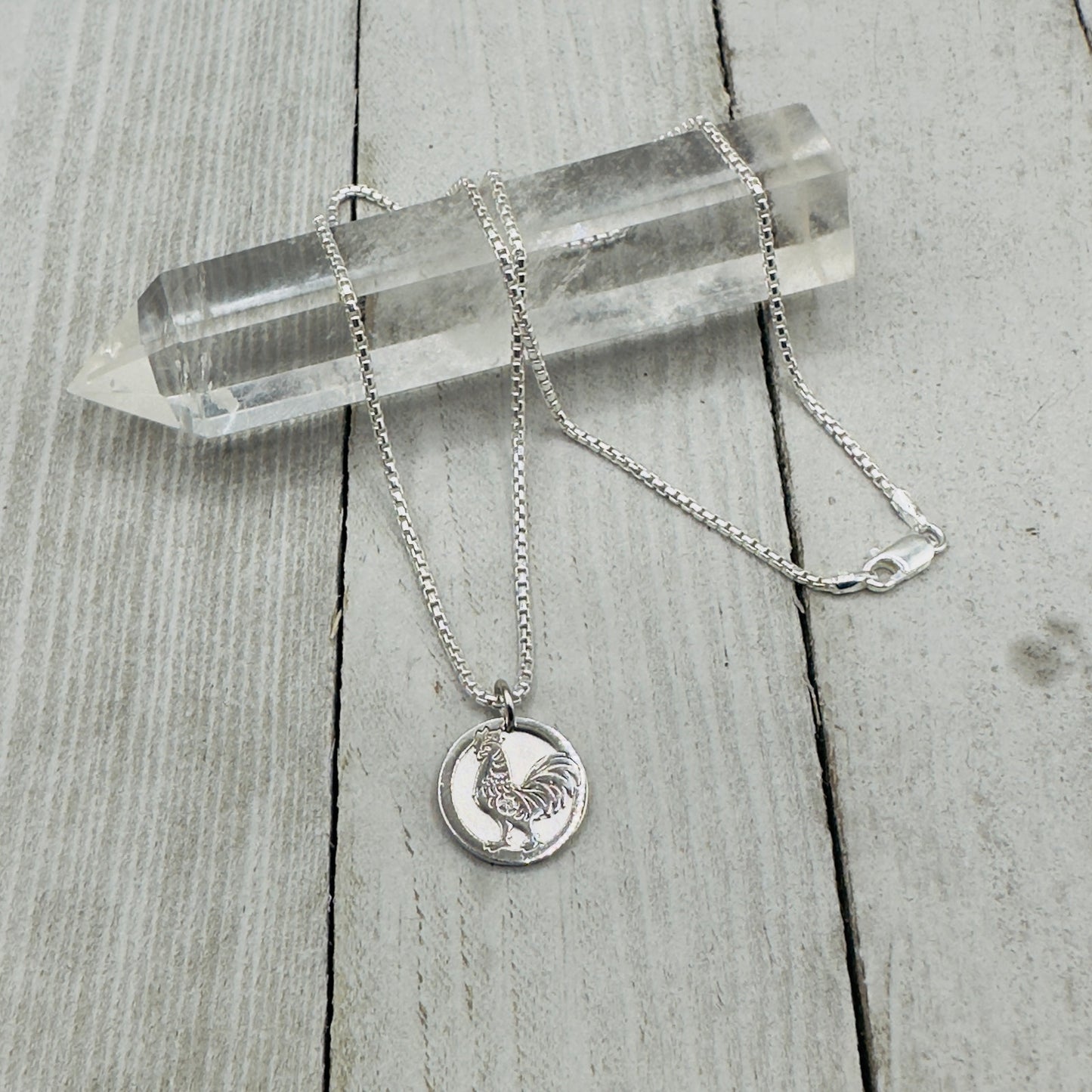 Sterling Silver Chinese Zodiac Rooster Necklace