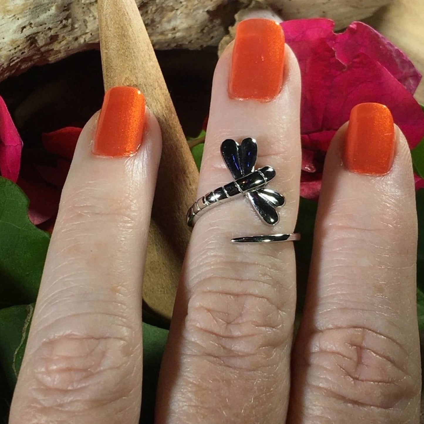 Dragonfly Sterling Silver Wrap Ring