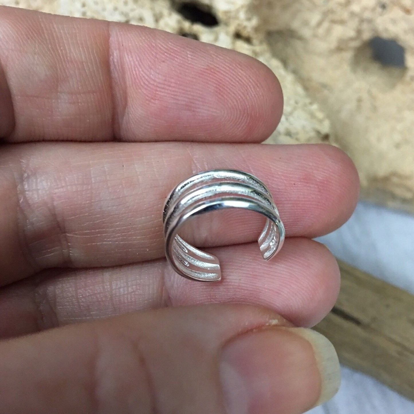 Triple Band Sterling Silver Toe Ring