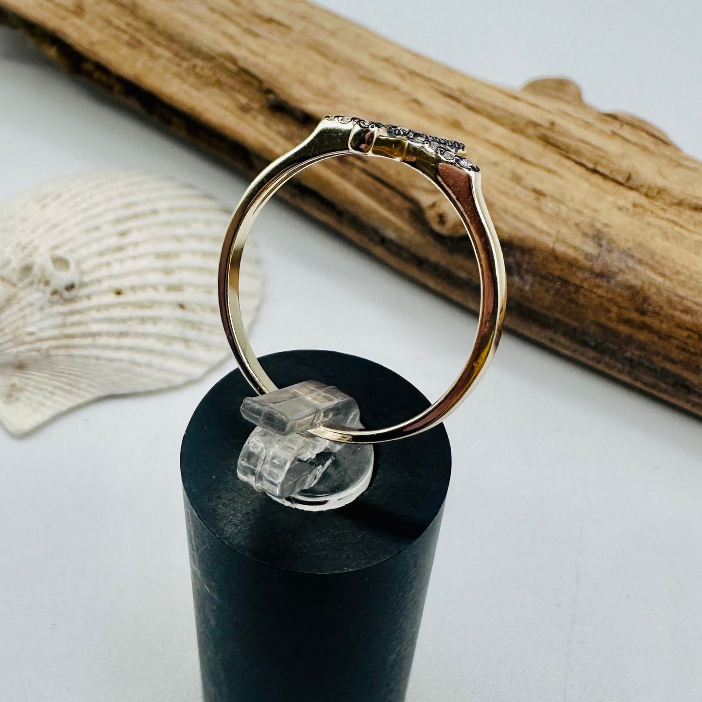 Gold Plated Sterling Silver CZ Cross Ring Size 9